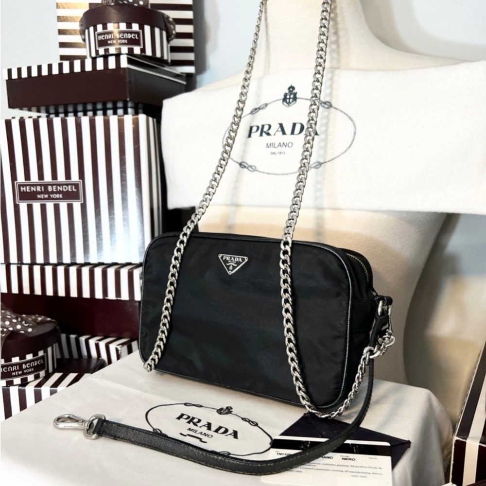 PRADA❤️TESSUTO CLUTCH/SAFFIANO WRISTLET/PRADA CROSSBODY CHAIN BAG! Auth/Inc!